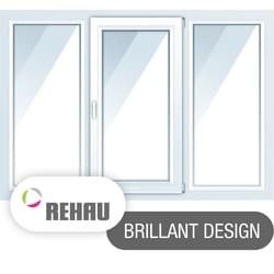 Трехстворчатые окна Rehau Brillant Design 2000*1400